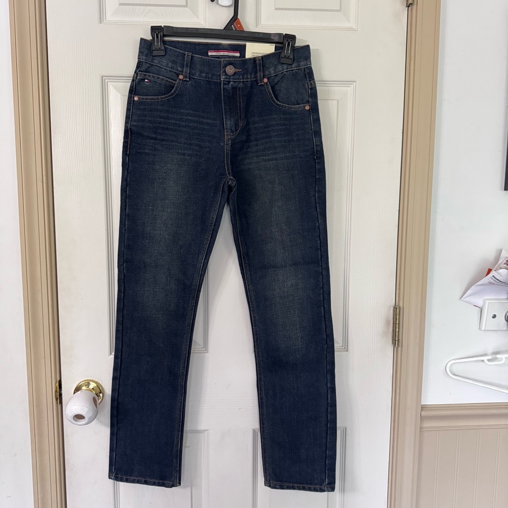 Tommy Hilfiger Denim Rebel Jeans Boys, Size 14 Slim Straight Dark Wash Heritage